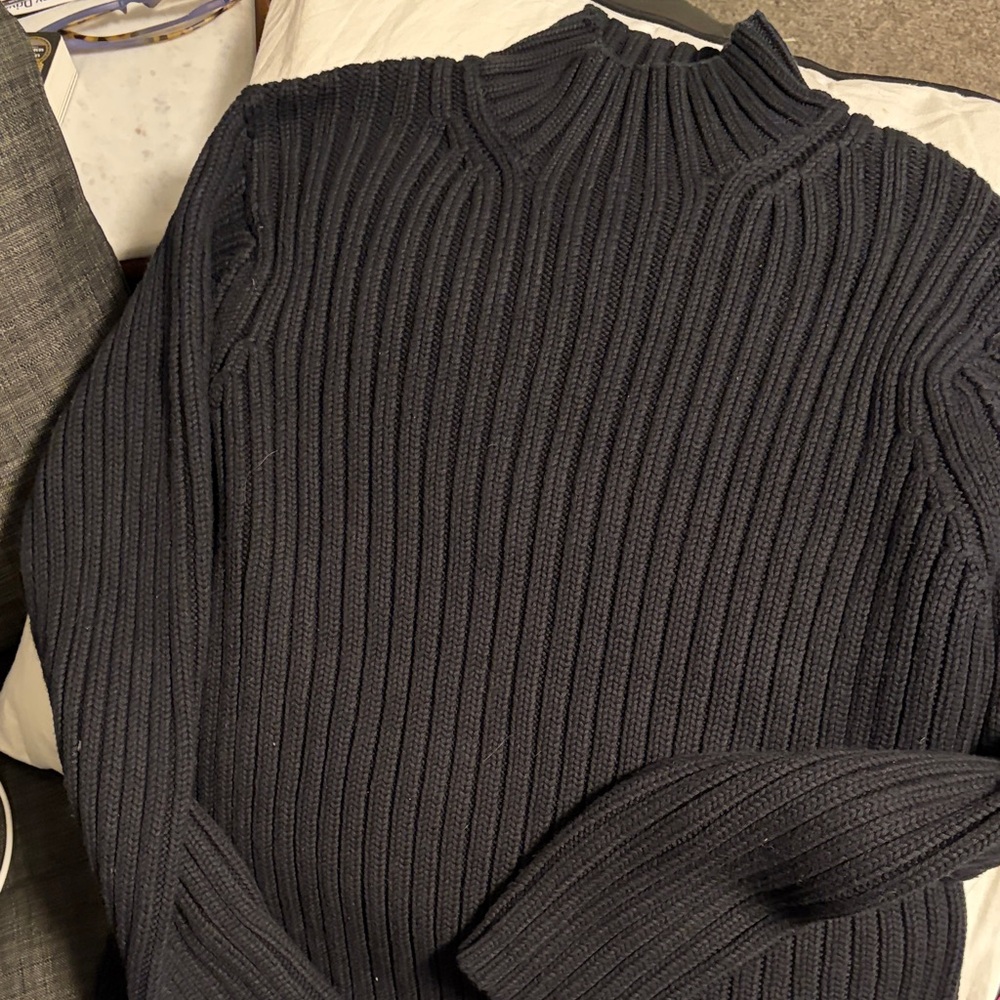 Men's Ribbed Turtleneck Sweater - Black